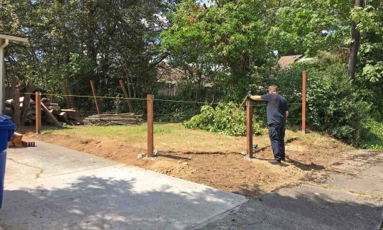 Hogwire Fence Progress 3